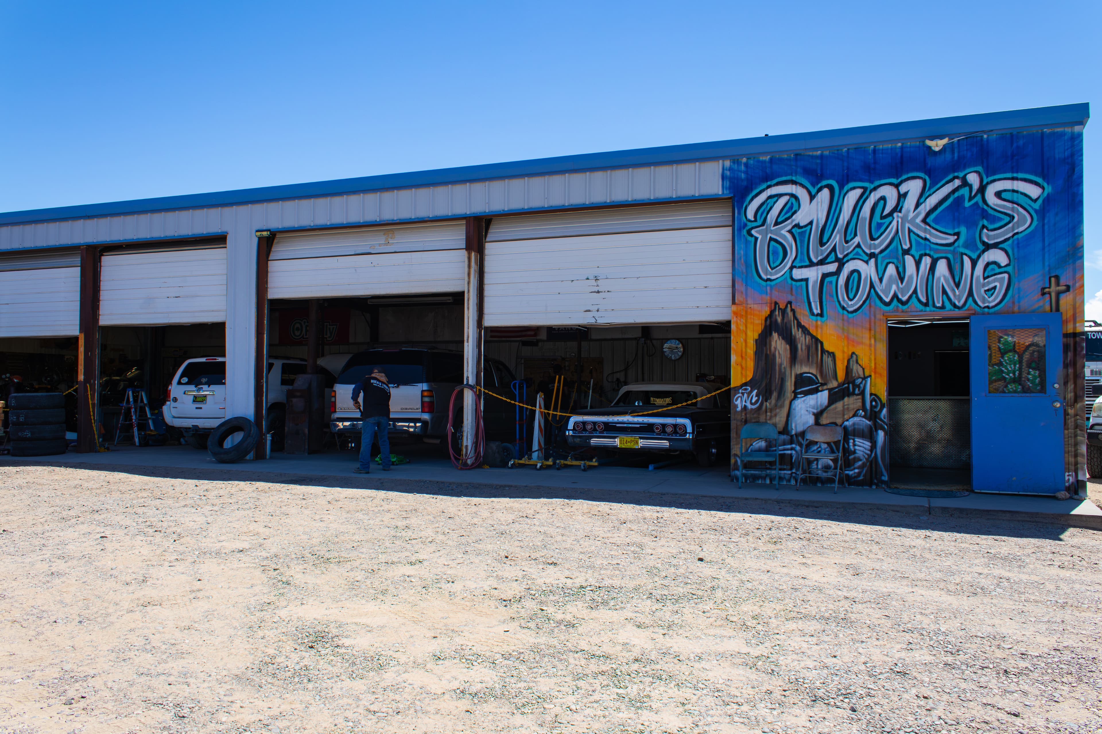 Buck's Towing shop and service facility in Shiprock New Mexico